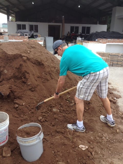 Pastor Steve working in construction